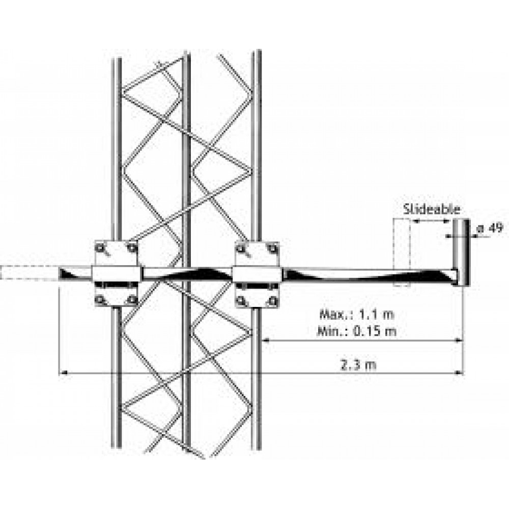 Procom SMC 2300/30-65 Side-Mounting Clamp for Base Antennas