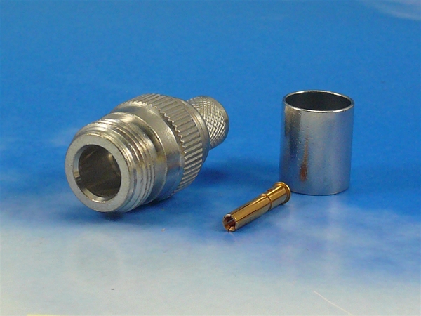 N-female crimp for RG213/RG214